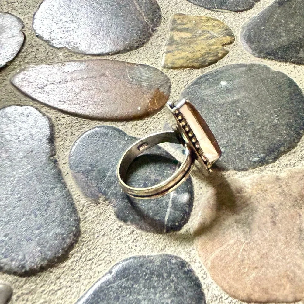 Brown Agate Sterling Silver Ring